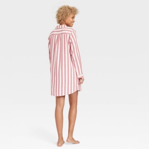 Women's Striped Perfectly Cozy Flannel Plaid NightGown - Stars Above in Red NWT - Picture 2 of 2